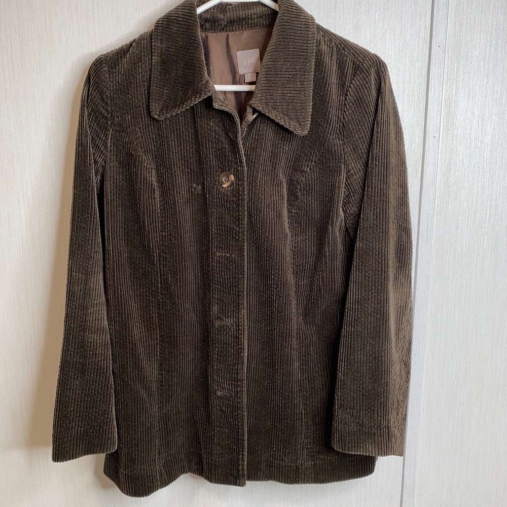 J Jill Brown Corduroy Shacket with Relaxed Fit Oversized Fit